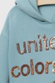 Дитяча кофта United Colors of Benetton з капюшоном з аплікацією колір блакитний (2823724)