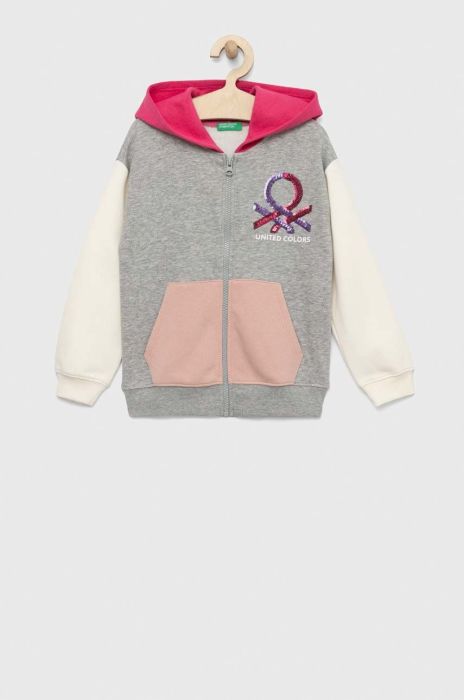 Дитяча кофта United Colors of Benetton з капюшоном з аплікацією колір барвистий (2823753) Дитяча кофта United Colors of Benetton з капюшоном з аплікацією колір барвистий (2823753)