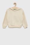 Дитяча кофта United Colors of Benetton колір бежевий з капюшоном меланж (2854819)