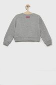 Дитяча бавовняна кофта Sisley колір сірий з аплікацією