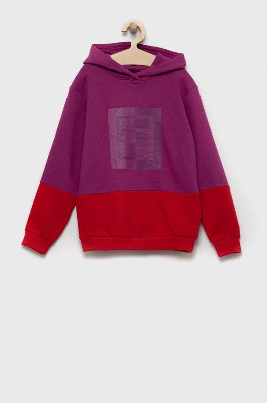 Дитяча кофта Fila колір фіолетовий однотонна (2626264)