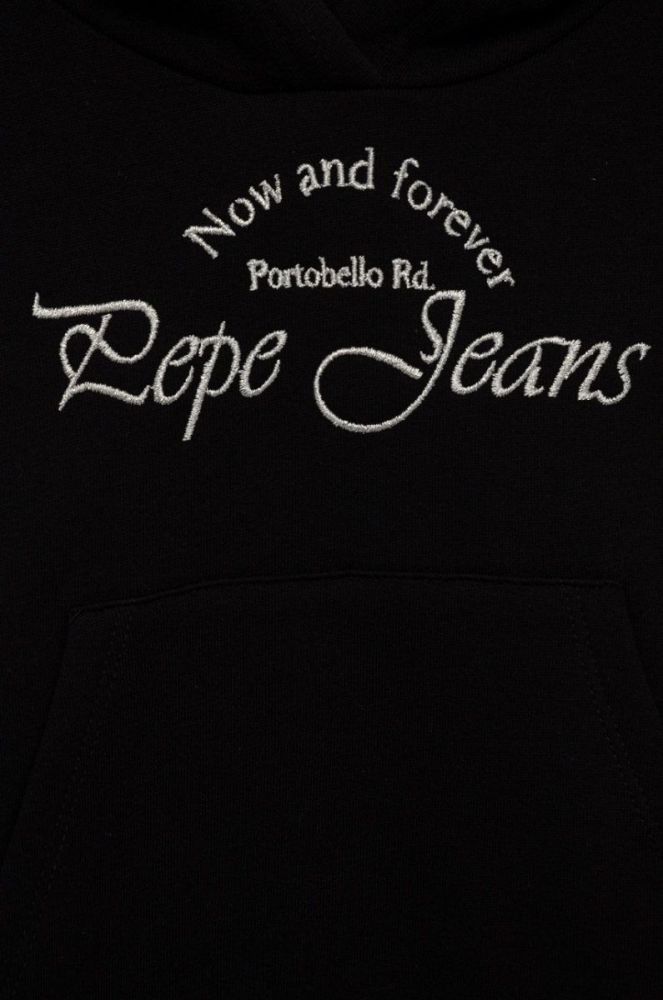 Дитяча кофта Pepe Jeans колір чорний з аплікацією фото 3