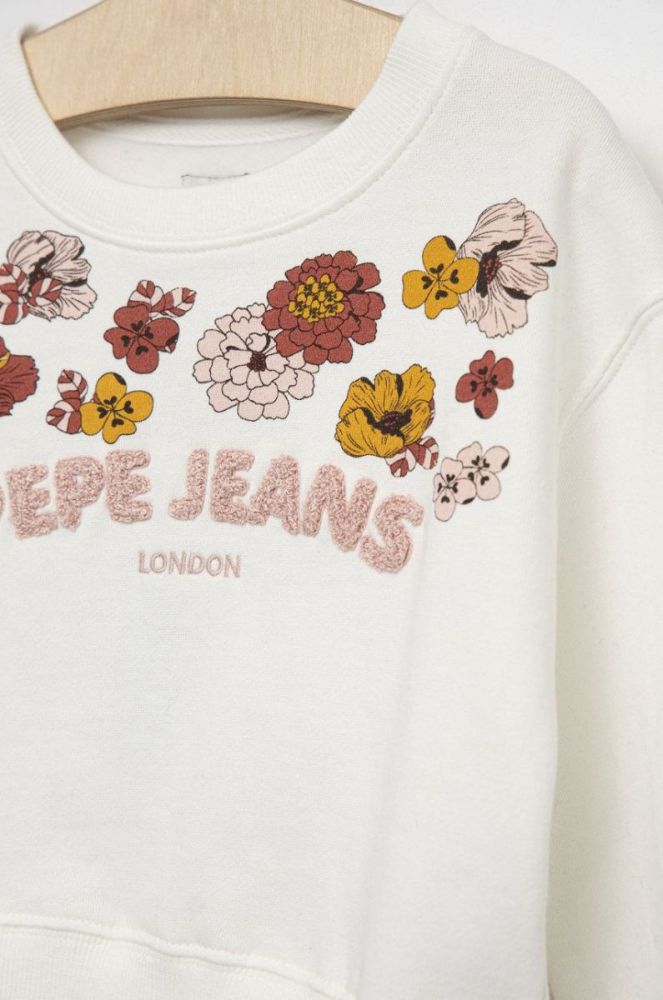 Дитяча кофта Pepe Jeans Eleanor колір бежевий з принтом фото 3