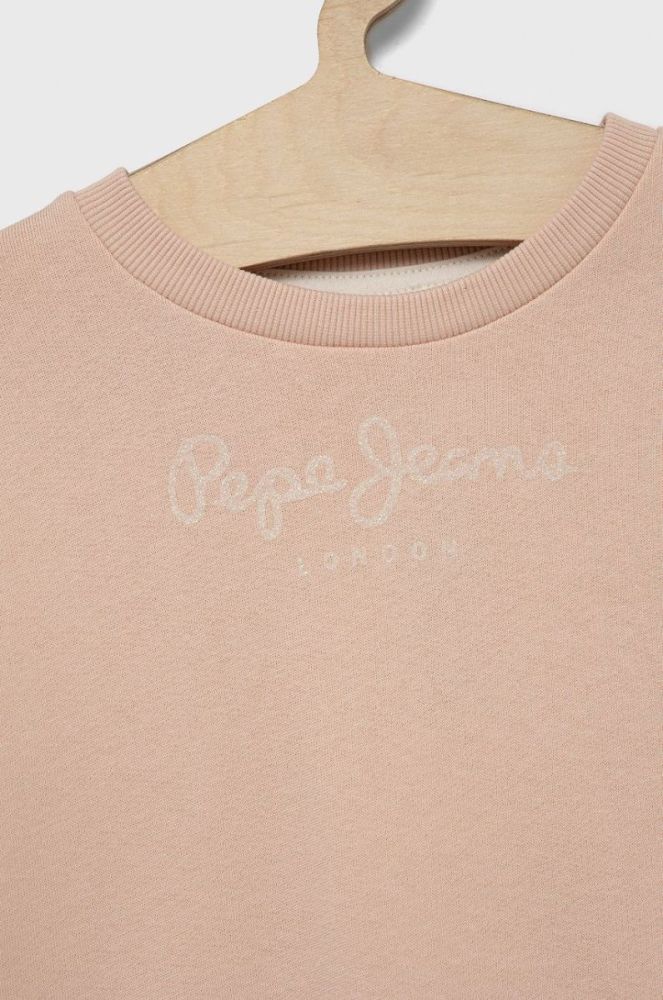 Дитяча бавовняна кофта Pepe Jeans колір рожевий з принтом фото 3