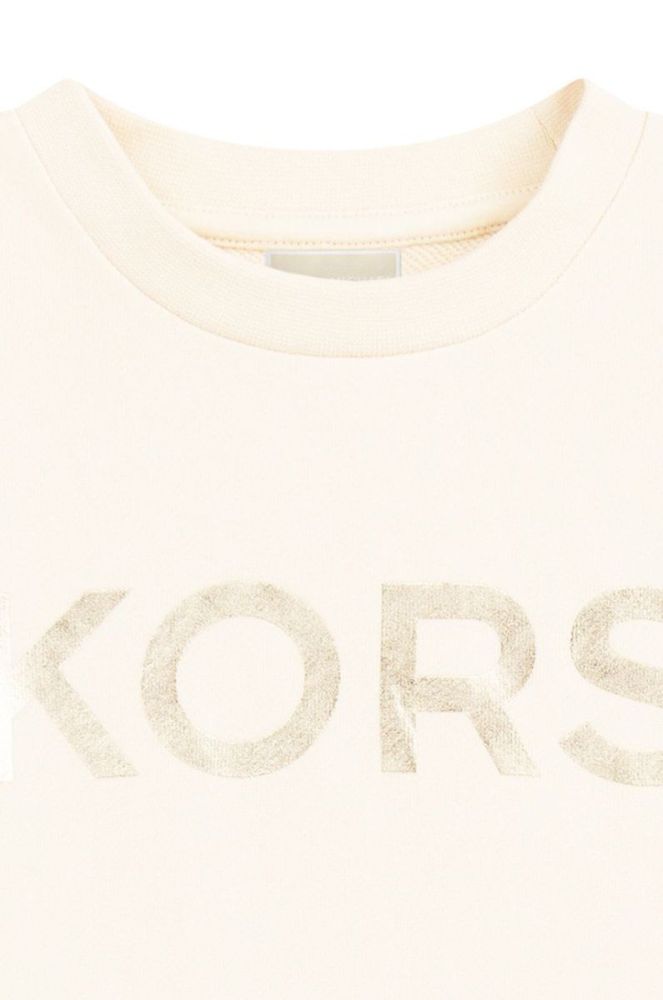 Дитяча бавовняна кофта Michael Kors колір бежевий з принтом (2611758) фото 3