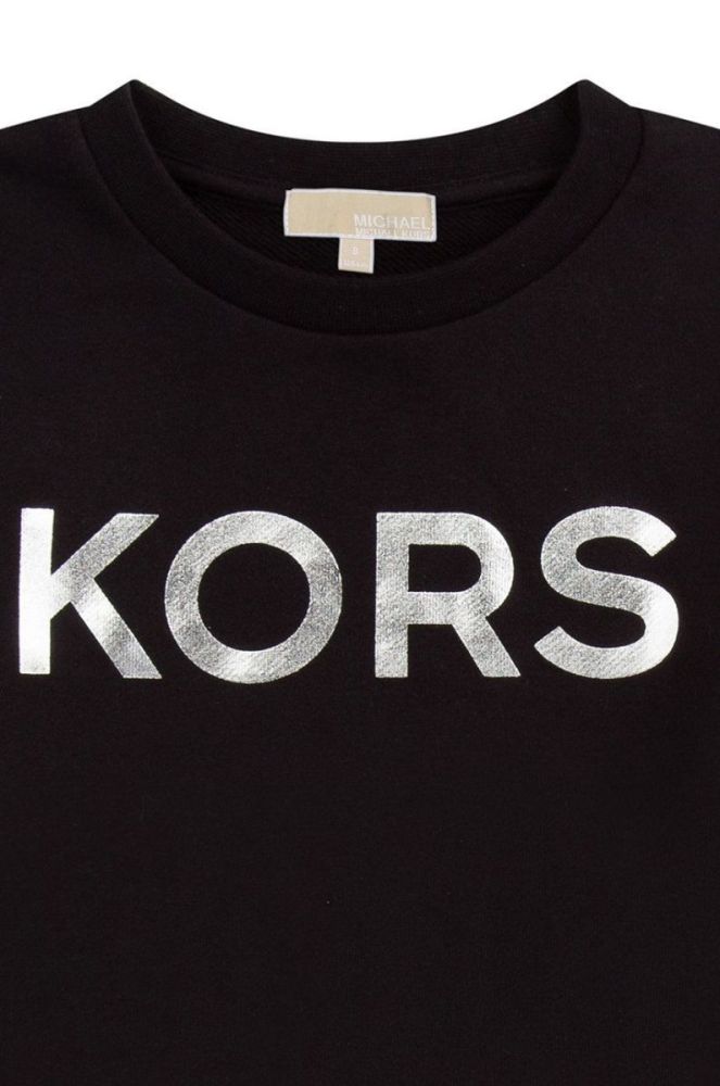 Дитяча бавовняна кофта Michael Kors колір чорний з принтом (2619947) фото 3