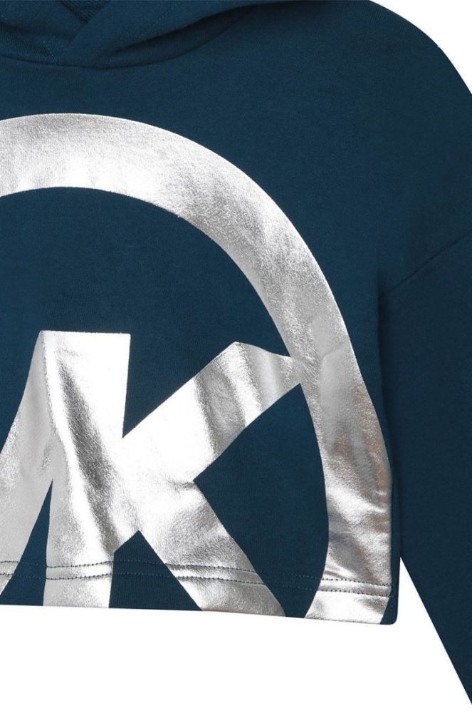 Дитяча бавовняна кофта Michael Kors колір синій з принтом (2611785) фото 3