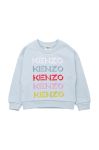 Дитяча бавовняна кофта Kenzo Kids з аплікацією колір блакитний
