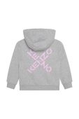 Дитяча бавовняна кофта Kenzo Kids колір сірий меланж
