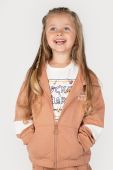 Дитяча бавовняна кофта Coccodrillo колір рожевий з капюшоном з принтом (2731359)