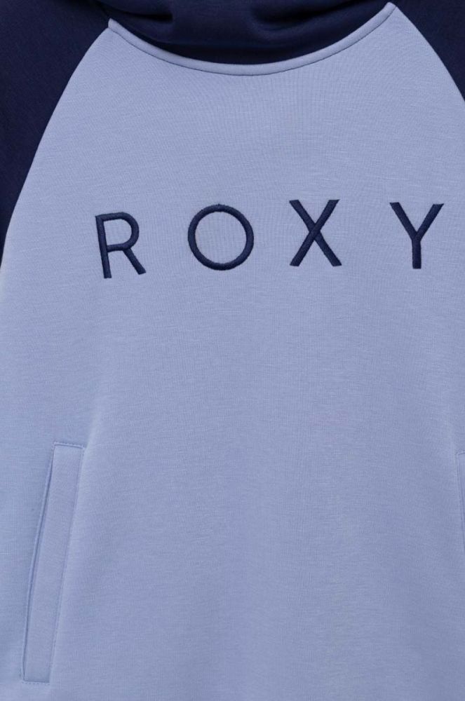 Дитяча кофта Roxy колір фіолетовий з капюшоном візерунок фото 3