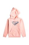 Дитяча кофта Roxy колір рожевий з капюшоном з принтом