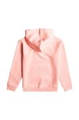 Дитяча кофта Roxy колір рожевий з капюшоном з принтом