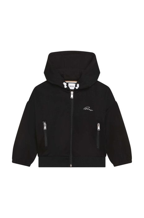 Дитяча кофта BOSS колір чорний однотонна (2628127)