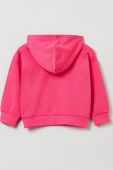 Дитяча бавовняна кофта OVS колір рожевий з капюшоном з принтом