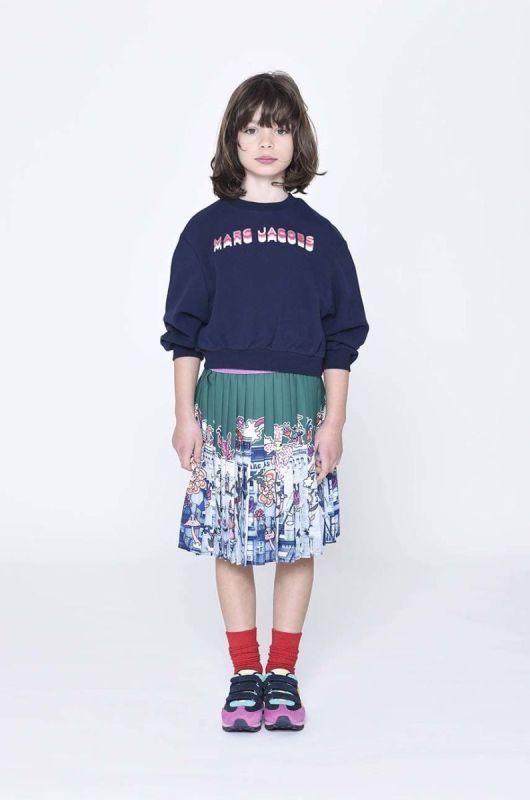 Дитяча бавовняна кофта Marc Jacobs колір синій з принтом (2611828)