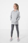 Дитяча кофта 4F колір сірий з капюшоном з принтом (2829305)