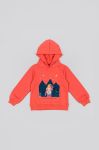 Дитяча кофта zippy колір рожевий з капюшоном з принтом