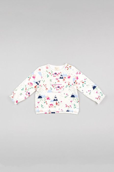 Дитяча кофта zippy колір бежевий візерунок (2743499)