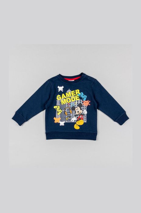 Дитяча бавовняна кофта zippy колір синій з принтом (2637402)