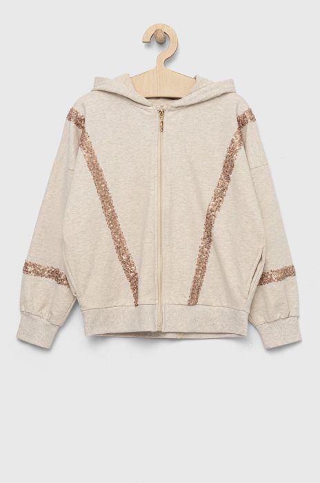 Дитяча кофта Birba&Trybeyond колір бежевий з капюшоном з аплікацією Дитяча кофта Birba&Trybeyond колір бежевий з капюшоном з аплікацією