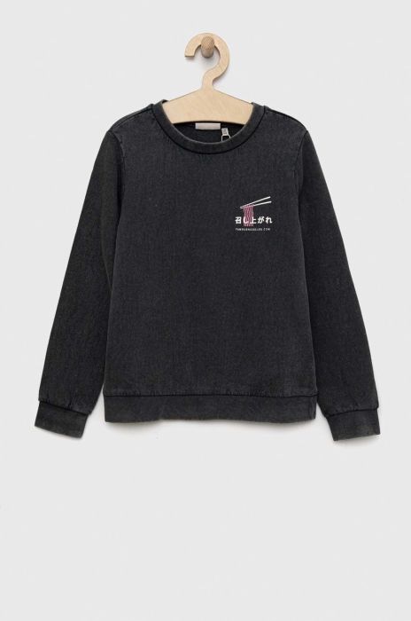 Дитяча бавовняна кофта Kids Only колір сірий з принтом