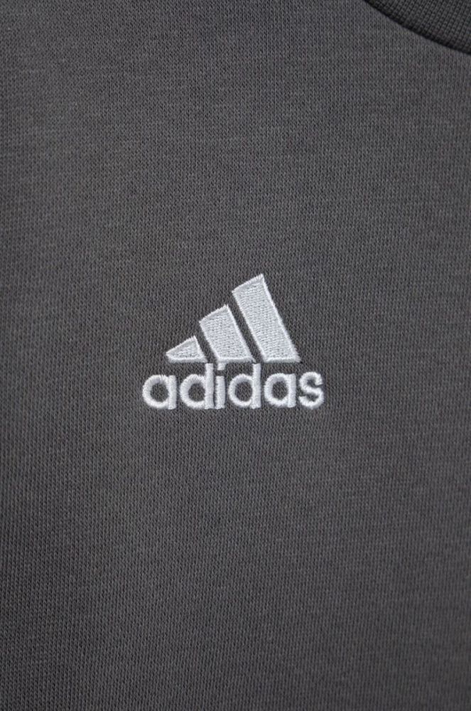 Дитяча кофта adidas колір сірий однотонна фото 3