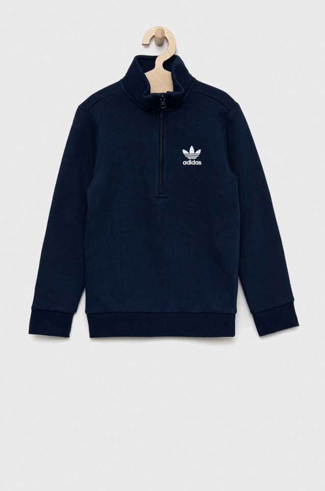 Дитяча кофта adidas Originals колір синій однотонна