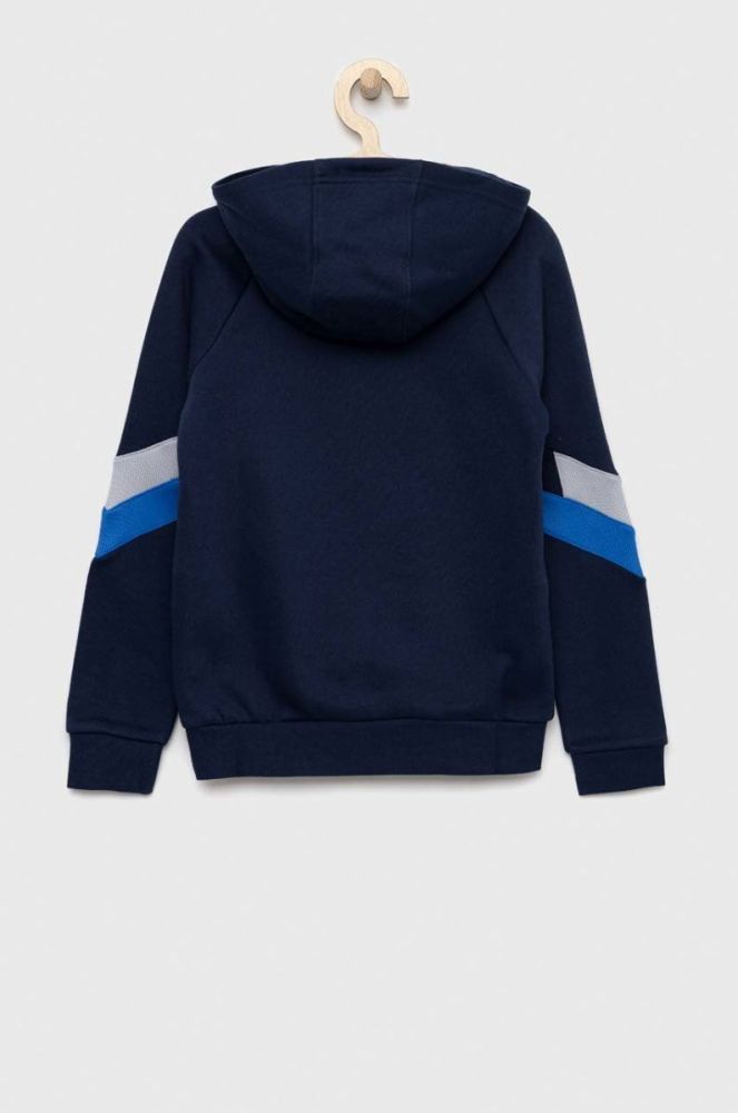 Дитяча кофта adidas Originals колір синій з капюшоном з аплікацією фото 2
