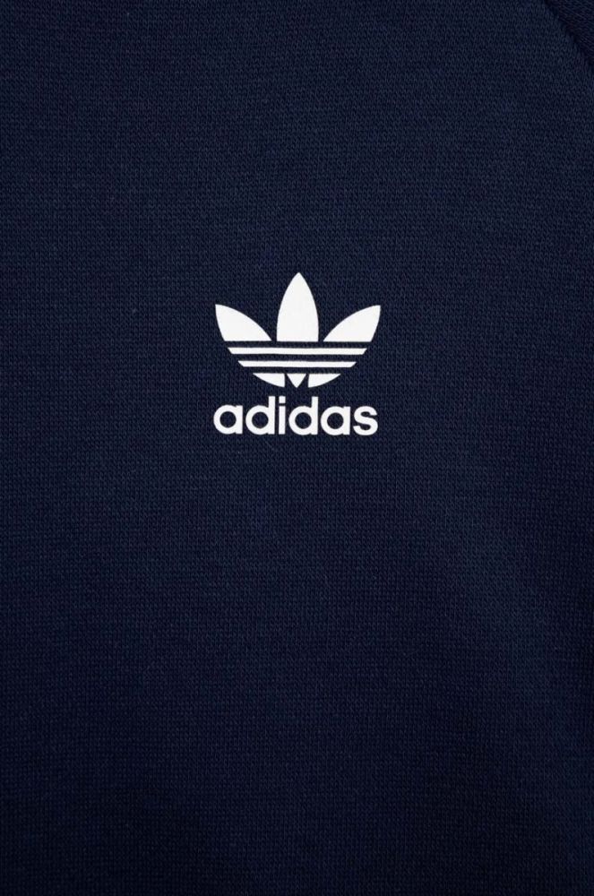 Дитяча кофта adidas Originals колір синій з капюшоном з аплікацією фото 3