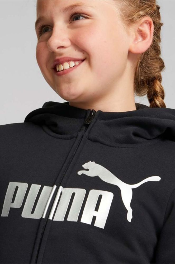 Дитяча кофта Puma колір чорний з принтом фото 6