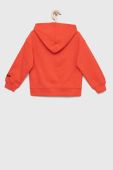 Дитяча бавовняна кофта Diadora колір помаранчевий з капюшоном з принтом
