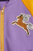 Дитяча бавовняна кофта Mini Rodini колір фіолетовий з аплікацією