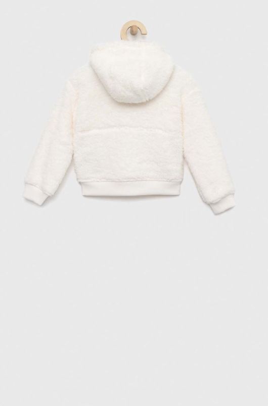 Дитяча кофта The North Face колір бежевий з капюшоном однотонна фото 2