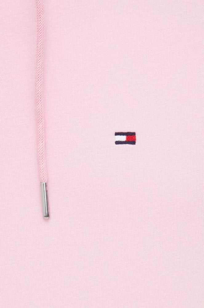 Кофта Tommy Hilfiger чоловіча колір рожевий з капюшоном однотонна фото 5