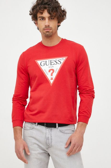 Кофта Guess чоловіча колір червоний з принтом (2434172)