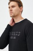 Светр з домішкою вовни Guess чоловічий колір чорний легкий (2454727)