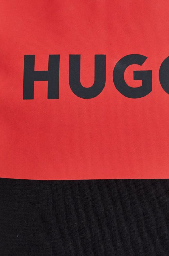 Бавовняна кофта HUGO чоловіча колір чорний з принтом (2506495) фото 5