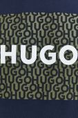 Бавовняна кофта HUGO чоловіча колір синій однотонна