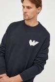 Кофта Emporio Armani чоловіча колір синій з аплікацією
