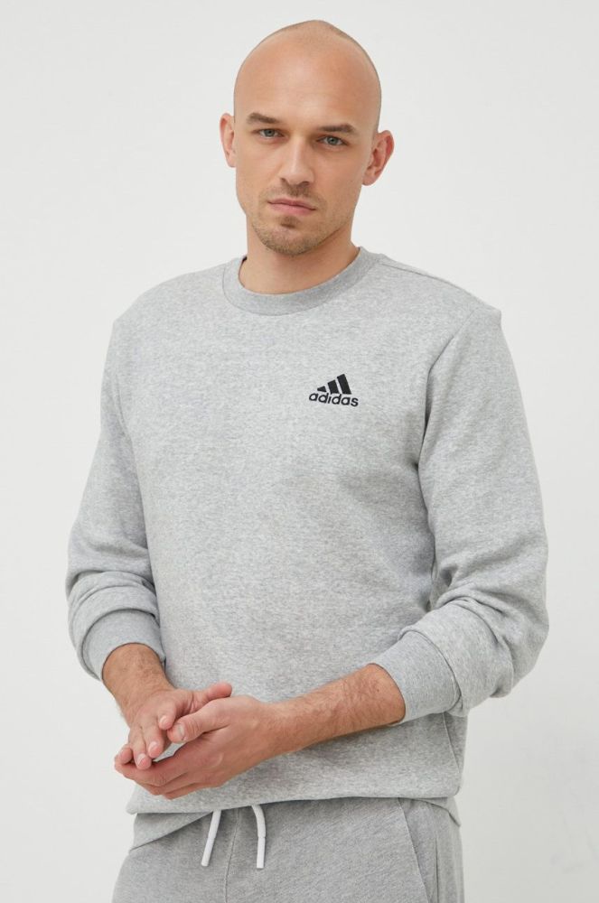 Кофта adidas чоловіча колір сірий з аплікацією (2460230)