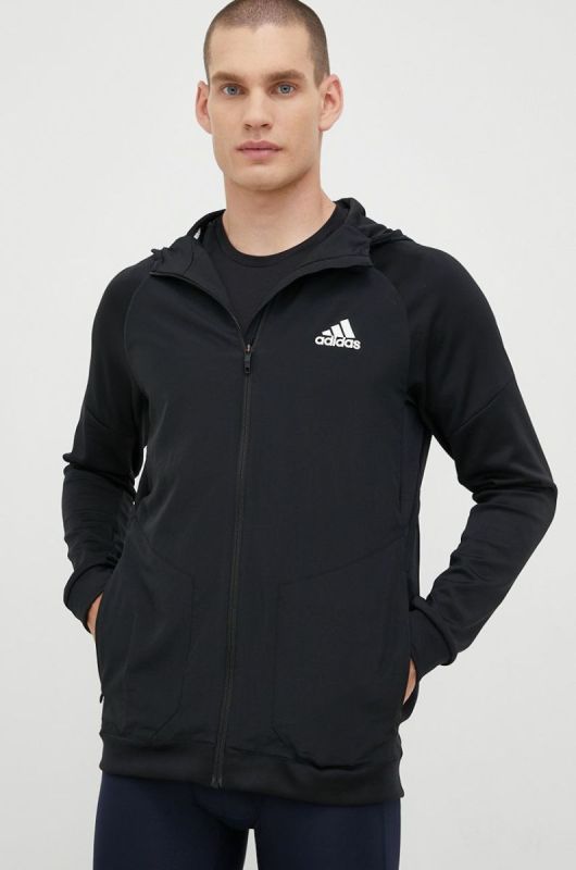Тренувальна кофта adidas Performance колір чорний однотонна (2518810) фото 2