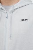 Спортивна кофта Reebok Workout Ready Thermowarm чоловіча колір сірий з капюшоном однотонна