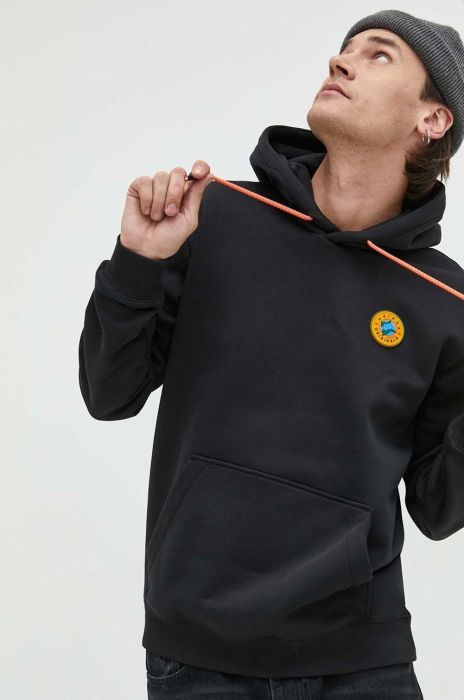 Кофта adidas Originals чоловіча колір чорний з капюшоном з аплікацією (2863283)