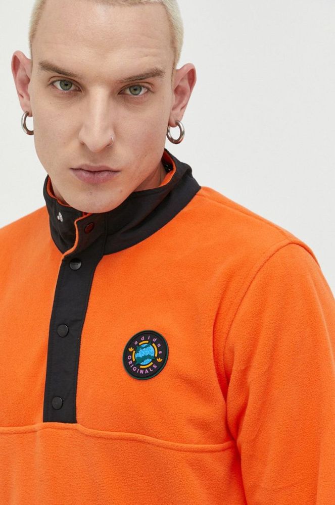 Кофта adidas Originals чоловіча колір помаранчевий з аплікацією фото 4