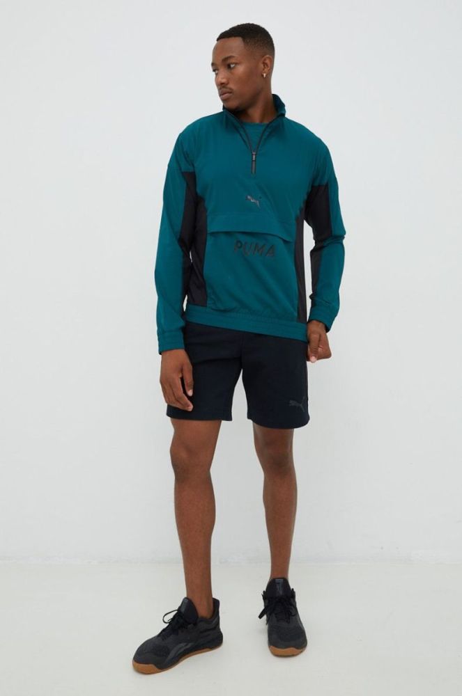 Куртка для тренувань Puma Fit чоловіча колір зелений однотонна фото 2