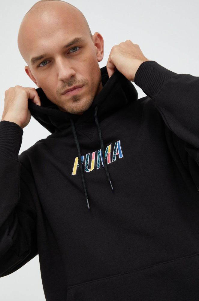 Кофта Puma чоловіча колір чорний з аплікацією