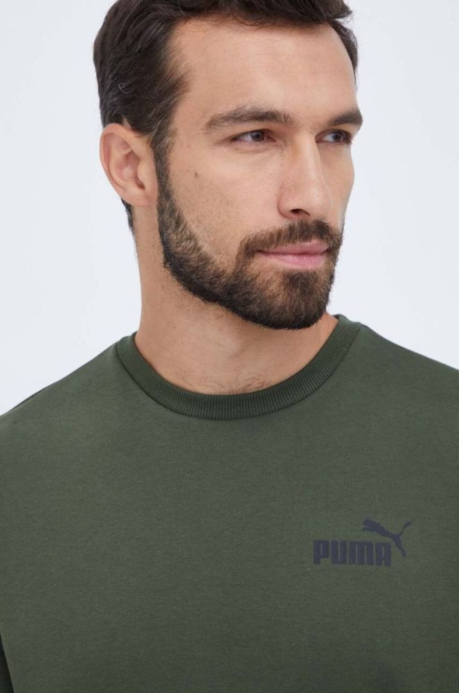 Кофта Puma чоловіча колір зелений з принтом фото 4