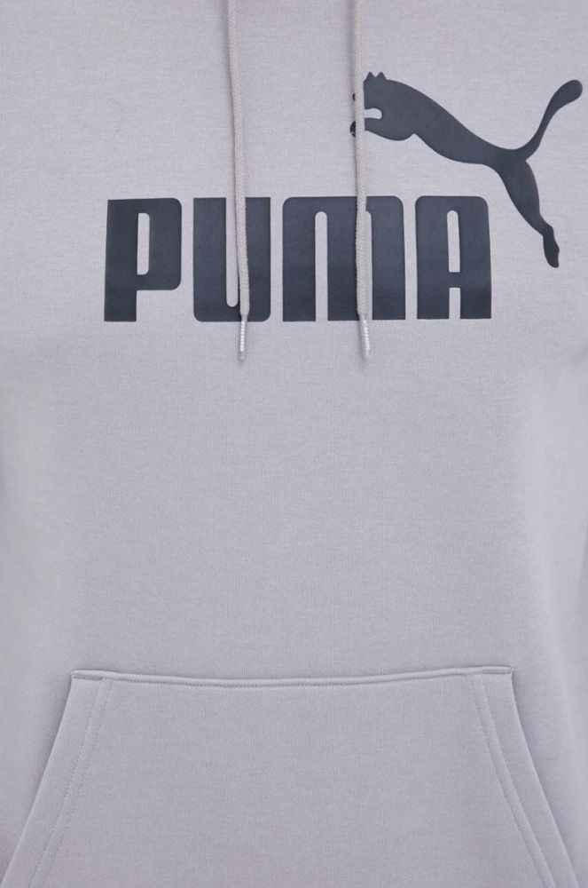 Кофта Puma чоловіча колір сірий з капюшоном з принтом (3448797) фото 5