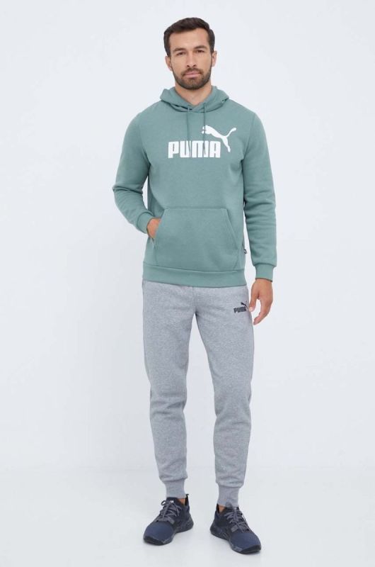 Кофта Puma чоловіча колір зелений з капюшоном з принтом (3448801) фото 2